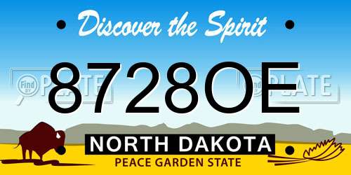 8728OE North Dakota License Plate