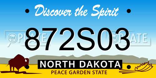 872S03 North Dakota License Plate