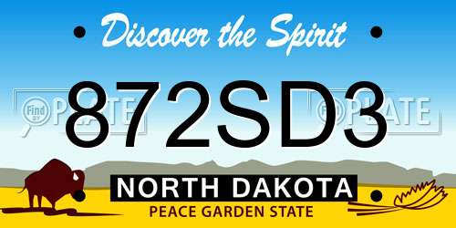 872SD3 North Dakota License Plate
