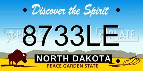 8733LE North Dakota License Plate