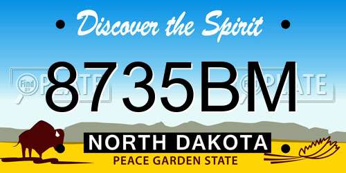 8735BM North Dakota License Plate