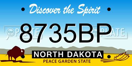 8735BP North Dakota License Plate