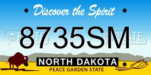8735SM North Dakota License Plate