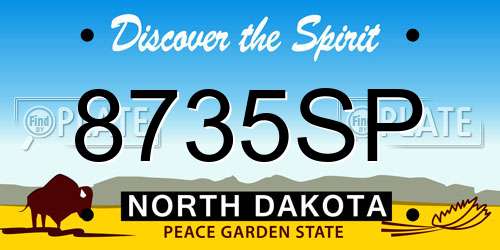 8735SP North Dakota License Plate