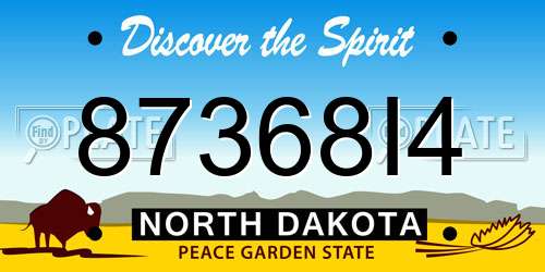 87368I4 North Dakota License Plate