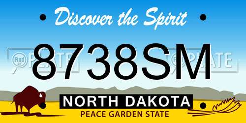 8738SM North Dakota License Plate