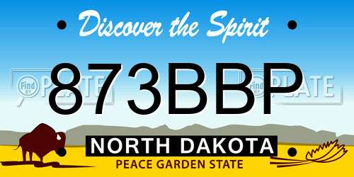 873BBP North Dakota License Plate