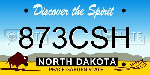 873CSH North Dakota License Plate