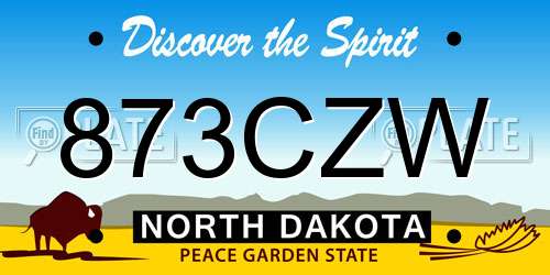 873CZW North Dakota License Plate