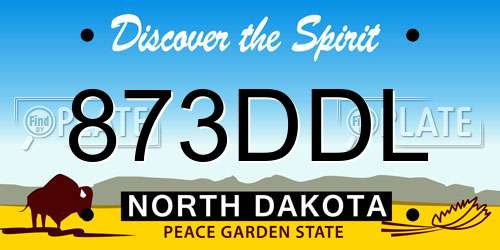 873DDL North Dakota License Plate