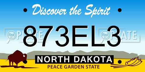 873EL3 North Dakota License Plate