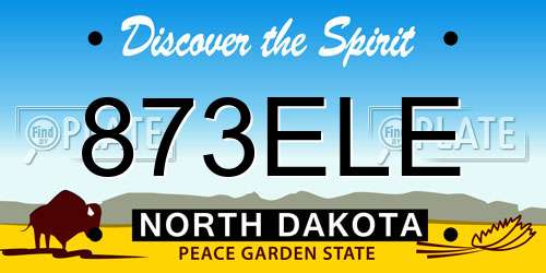 873ELE North Dakota License Plate