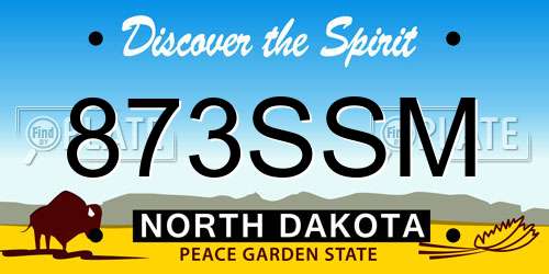 873SSM North Dakota License Plate