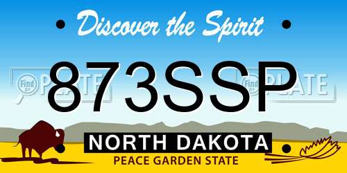 873SSP North Dakota License Plate