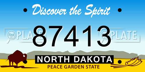 87413 North Dakota License Plate