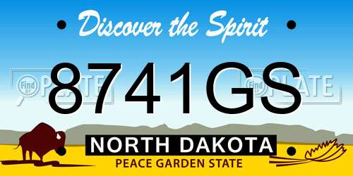 8741GS North Dakota License Plate