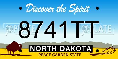 8741TT North Dakota License Plate