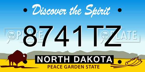 8741TZ North Dakota License Plate