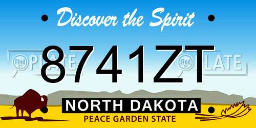 8741ZT North Dakota License Plate