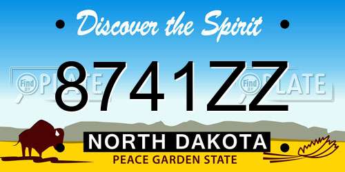 8741ZZ North Dakota License Plate