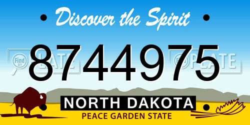 8744975 North Dakota License Plate