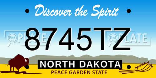 8745TZ North Dakota License Plate