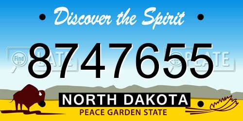 8747655 North Dakota License Plate