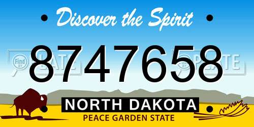 8747658 North Dakota License Plate