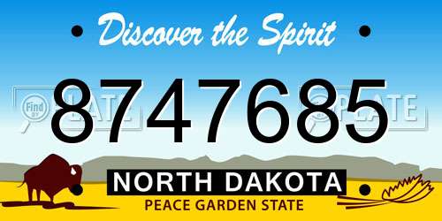 8747685 North Dakota License Plate