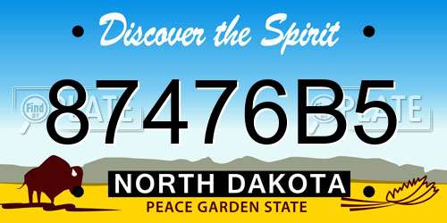 87476B5 North Dakota License Plate