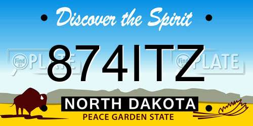 874ITZ North Dakota License Plate