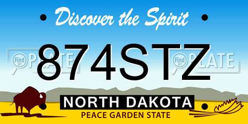 874STZ North Dakota License Plate