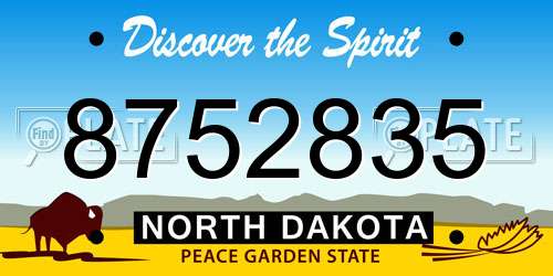 8752835 North Dakota License Plate