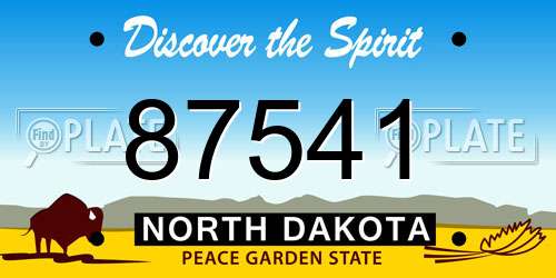 87541 North Dakota License Plate