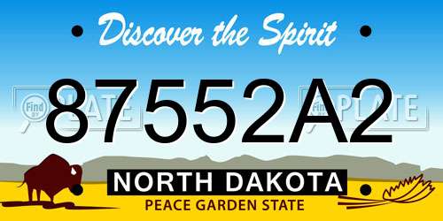 87552A2 North Dakota License Plate