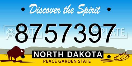 8757397 North Dakota License Plate