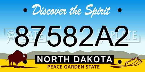 87582A2 North Dakota License Plate