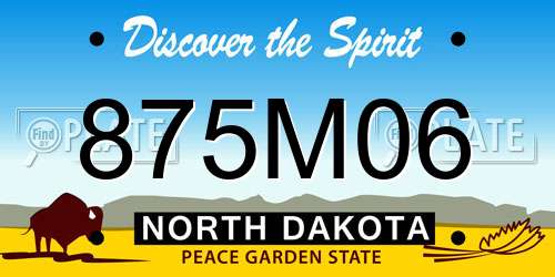875M06 North Dakota License Plate