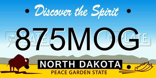 875MOG North Dakota License Plate