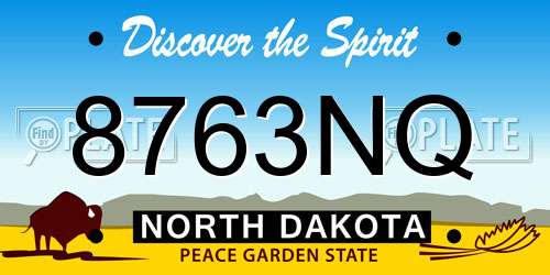 8763NQ North Dakota License Plate
