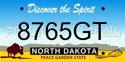 8765GT North Dakota License Plate