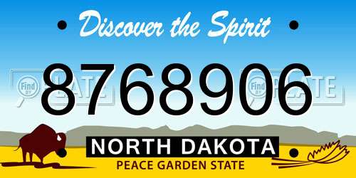 8768906 North Dakota License Plate