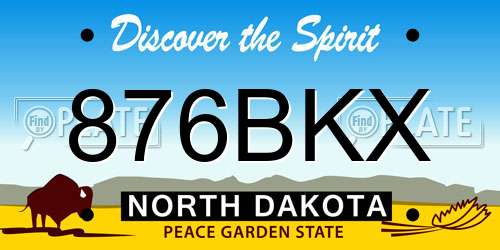 876BKX North Dakota License Plate