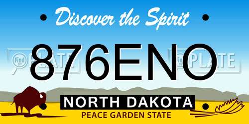 876ENO North Dakota License Plate