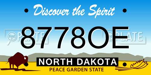 8778OE North Dakota License Plate