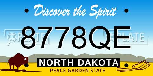 8778QE North Dakota License Plate