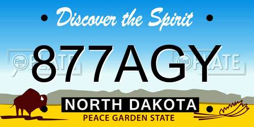 877AGY North Dakota License Plate