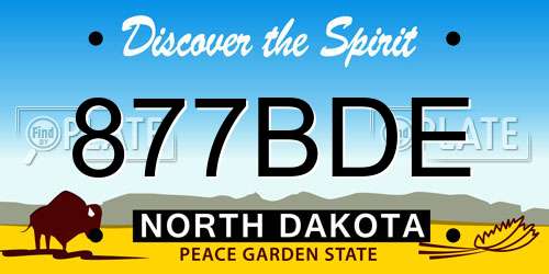 877BDE North Dakota License Plate