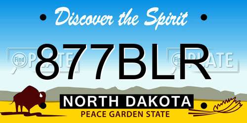 877BLR North Dakota License Plate