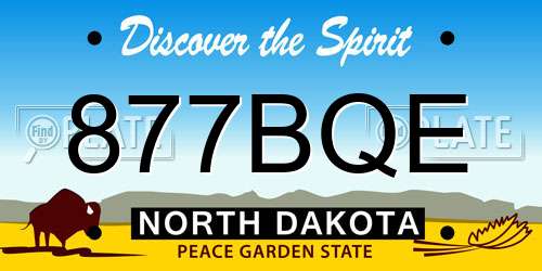 877BQE North Dakota License Plate